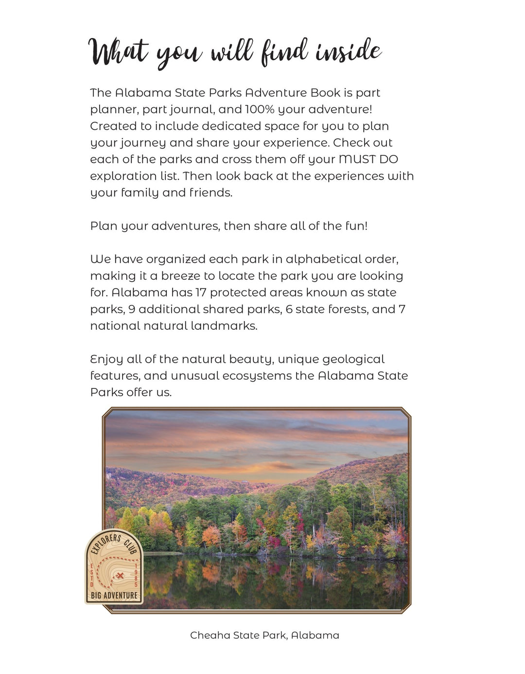 Alabama State Parks - Adventure Planning Journal - My Nature Book Adventures