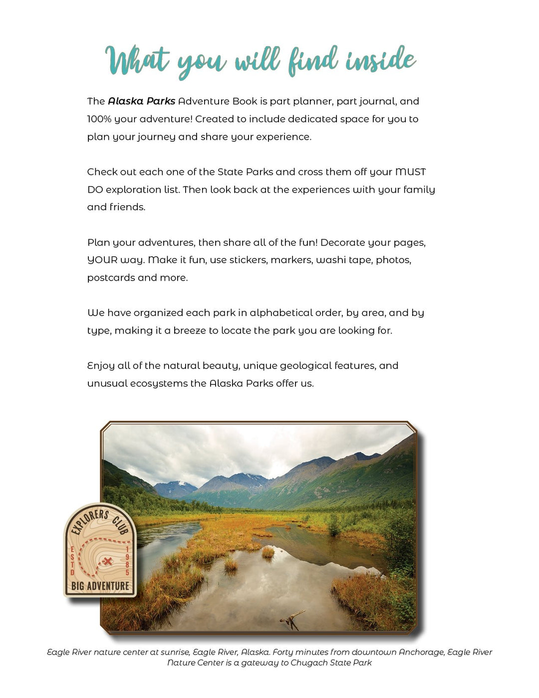 Alaska State Parks - DIGITAL DOWNLOAD - Adventure Planning Journal - My Nature Book Adventures