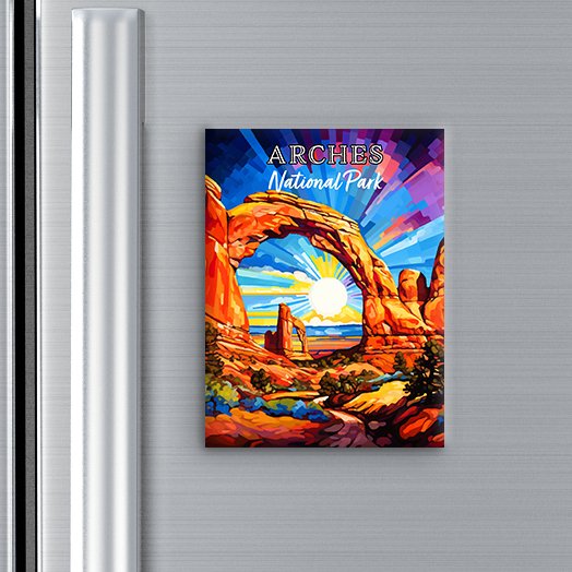 Arches National Park Magnet - Pop Art-Inspired Classic Keepsake Collection - My Nature Book Adventures
