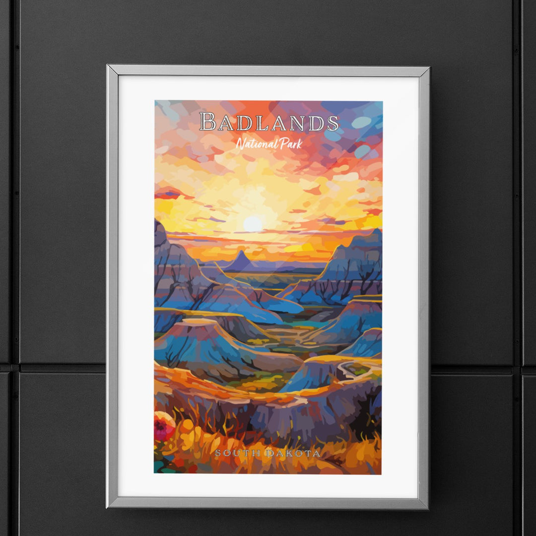 Badlands National Park Commemorative Poster: A Pop Art Tribute - My Nature Book Adventures