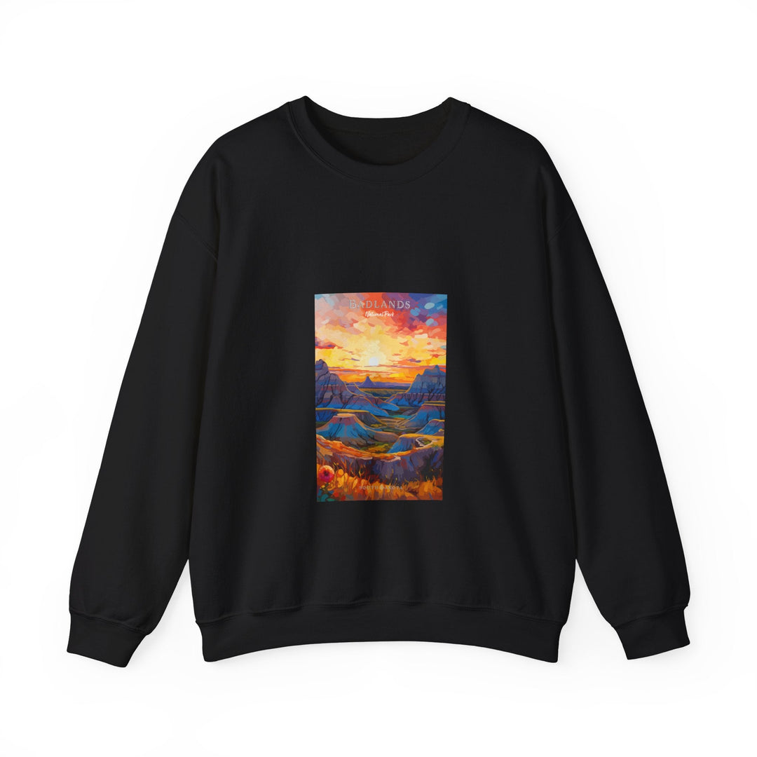 Badlands National Park - Pop Art Inspired Crewneck Sweatshirt - My Nature Book Adventures