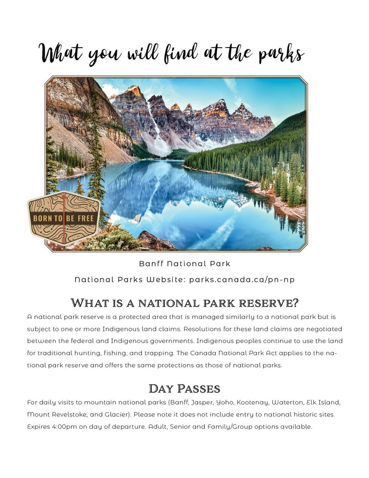 Canada National Parks - Adventure Planning Journal - My Nature Book Adventures