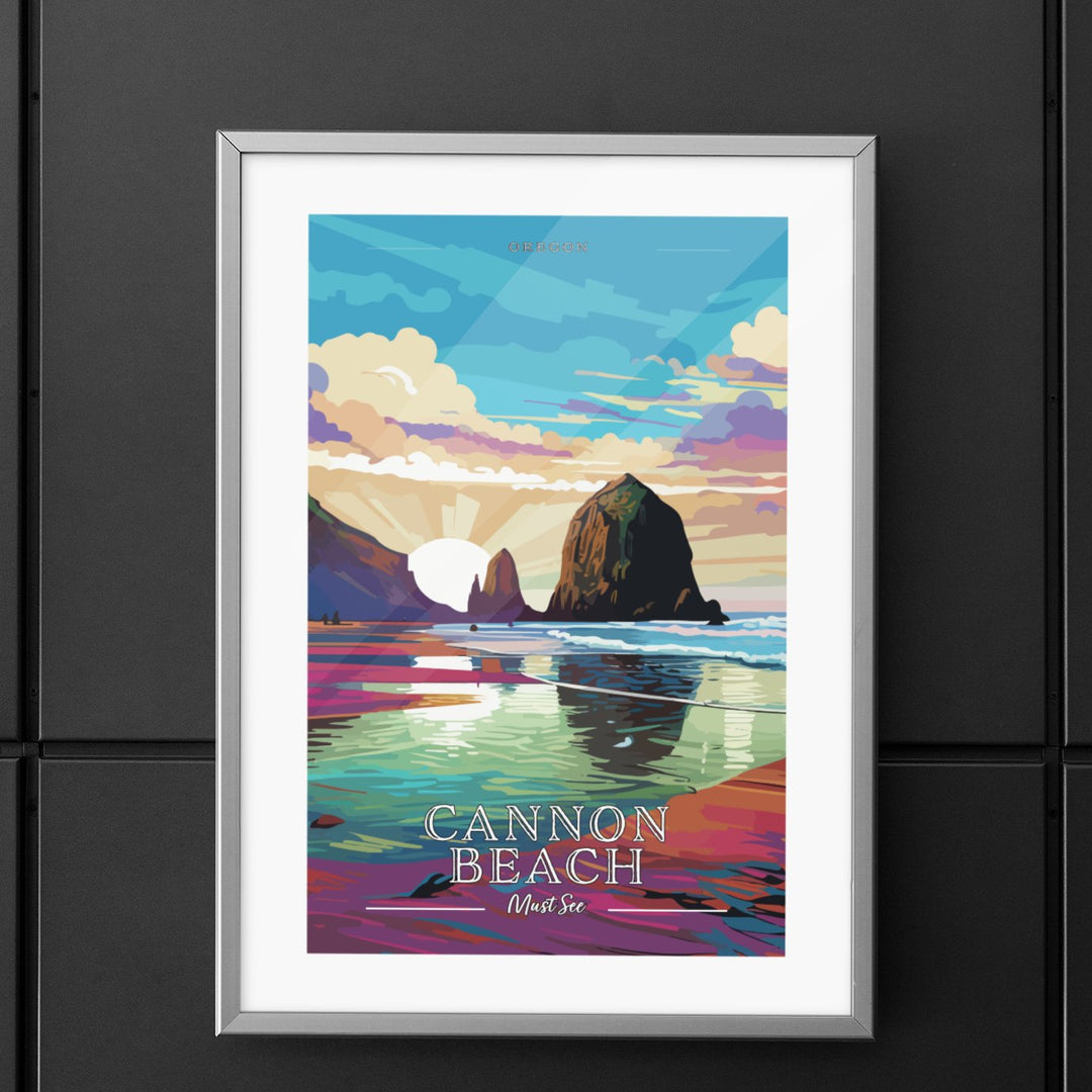 Cannon Beach - Must See Commemorative Poster: A Pop Art Tribute - My Nature Book Adventures