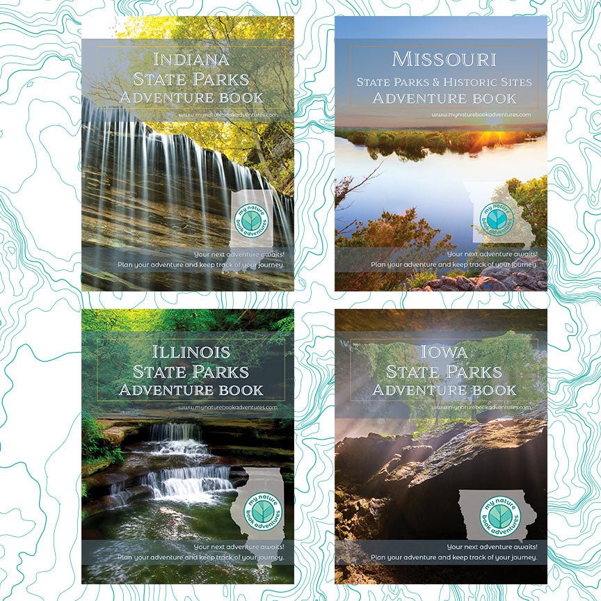 Central USA Adventure Combo - Iowa + Missouri + Indiana + Illinois Adventure Books - My Nature Book Adventures