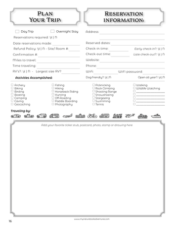 Colorado State Parks - Adventure Planning Journal