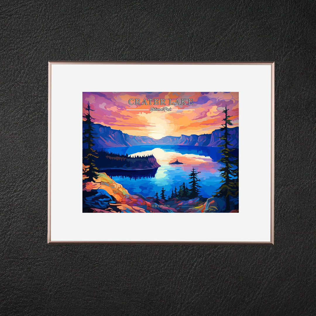 Crater Lake National Park Commemorative Poster: A Pop Art Tribute - My Nature Book Adventures