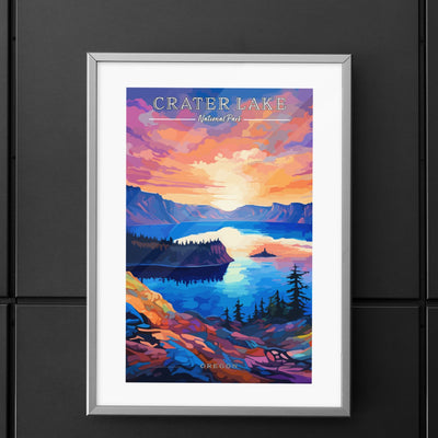 Crater Lake National Park Commemorative Poster: A Pop Art Tribute - My Nature Book Adventures