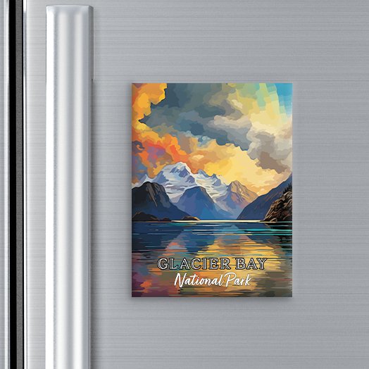 Glacier Bay National Park Magnet - Pop Art-Inspired Classic Keepsake Collection - My Nature Book Adventures