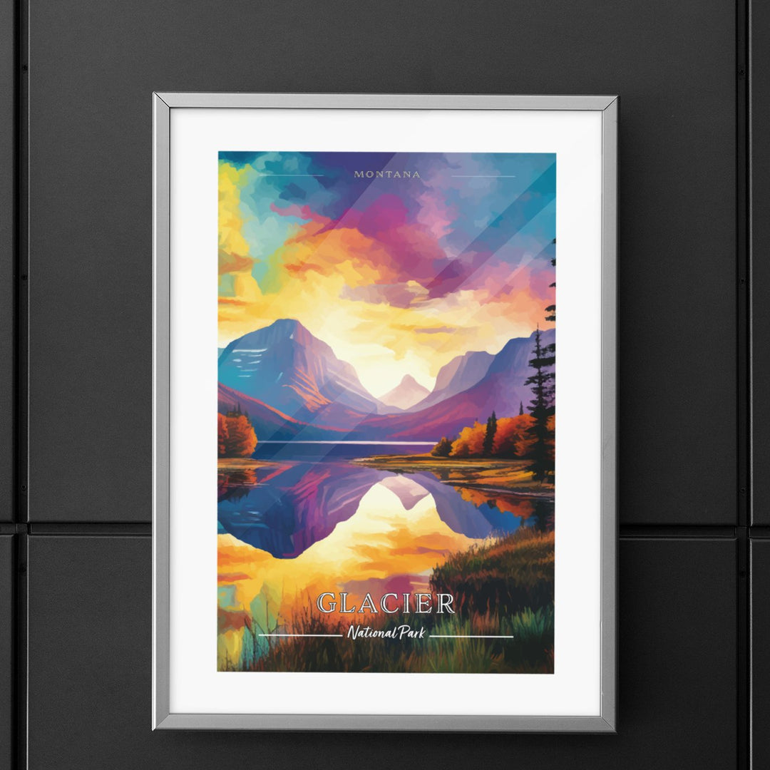 Glacier National Park Commemorative Poster: A Pop Art Tribute - My Nature Book Adventures