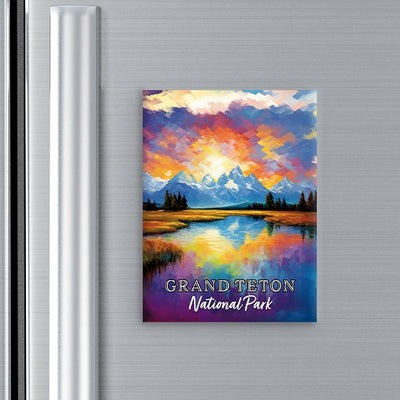 Grand Teton National Park Magnet - Pop Art-Inspired Classic Keepsake Collection - My Nature Book Adventures