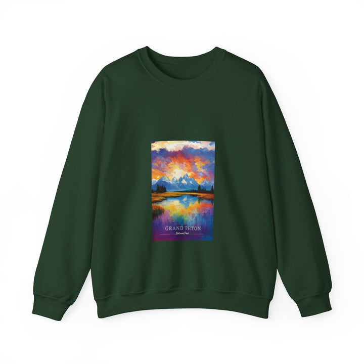 Grand Teton National Park - Pop Art Inspired Crewneck Sweatshirt - My Nature Book Adventures