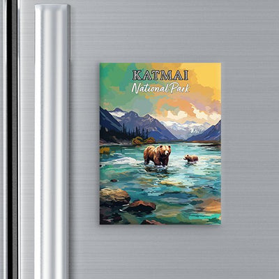 Katmai National Park Magnet - Pop Art-Inspired Classic Keepsake Collection - My Nature Book Adventures