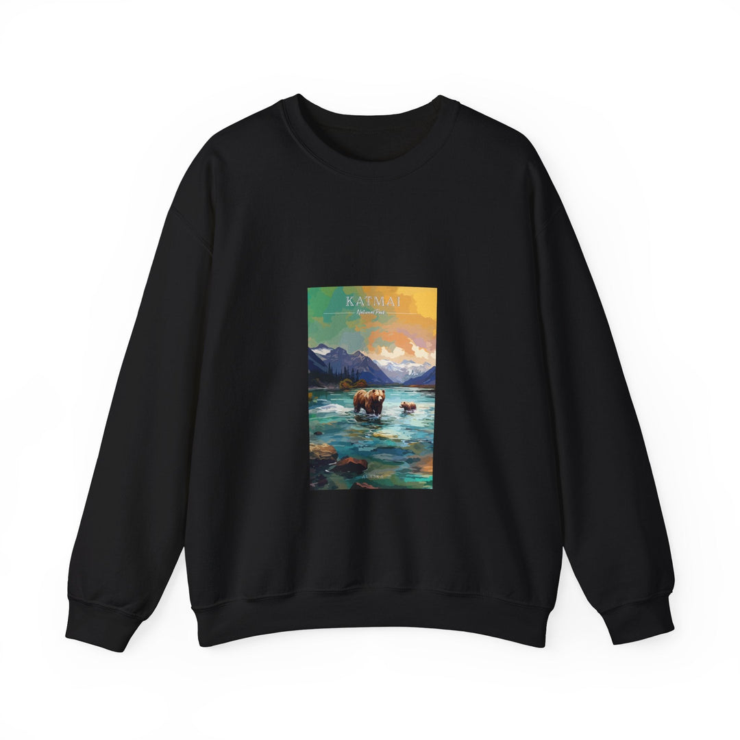 Katmai National Park - Pop Art Inspired Crewneck Sweatshirt - My Nature Book Adventures