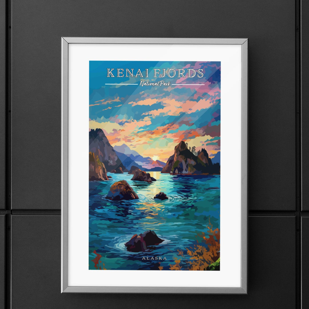 Kenai Fjords National Park Commemorative Poster: A Pop Art Tribute - My Nature Book Adventures
