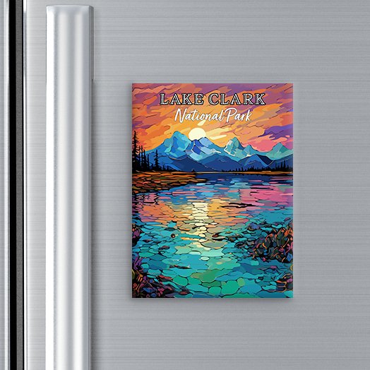 Lake Clark National Park Magnet - Pop Art-Inspired Classic Keepsake Collection - My Nature Book Adventures