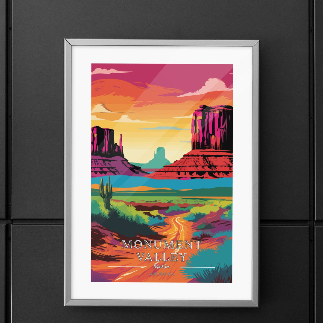 Monument Valley - Must See Commemorative Poster: A Pop Art Tribute - My Nature Book Adventures