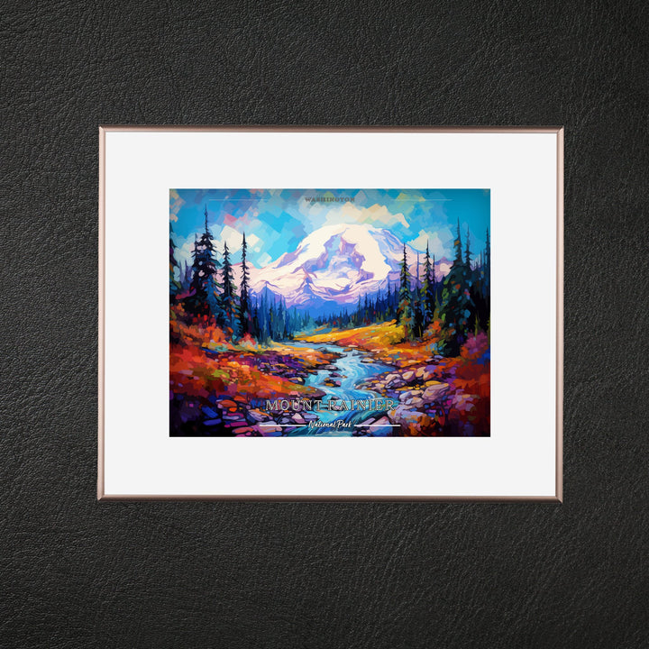 Mount Rainier National Park Commemorative Poster: A Pop Art Tribute - My Nature Book Adventures