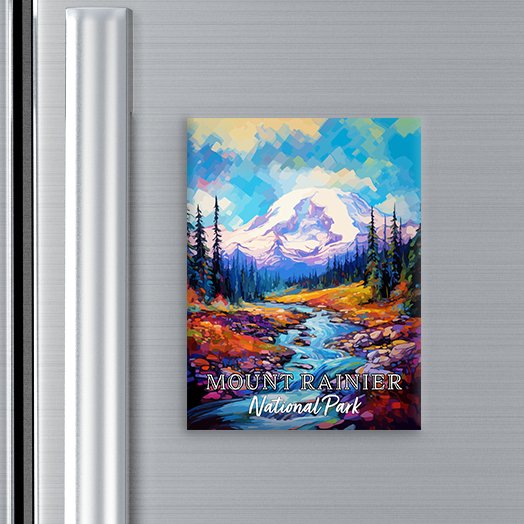 Mount Rainier National Park Magnet - Pop Art-Inspired Classic Keepsake Collection - My Nature Book Adventures
