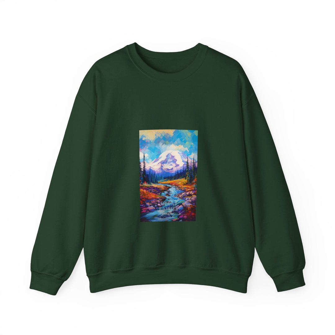 Mount Rainier National Park - Pop Art Inspired - Crewneck Sweatshirt - My Nature Book Adventures