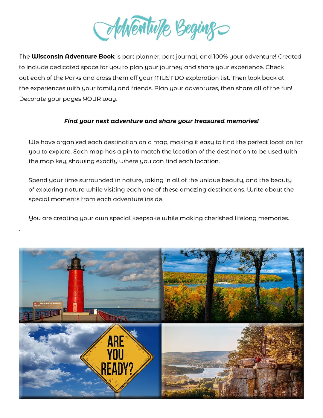 New 2023 - Wisconsin Adventure Book - My Nature Book Adventures
