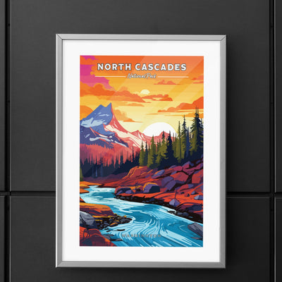 North Cascades National Park Commemorative Poster: A Pop Art Tribute - My Nature Book Adventures