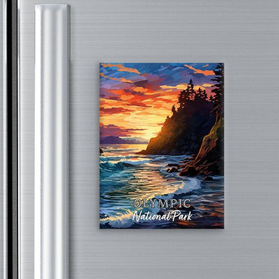Olympic National Park Magnet - Pop Art-Inspired Classic Keepsake Collection - My Nature Book Adventures