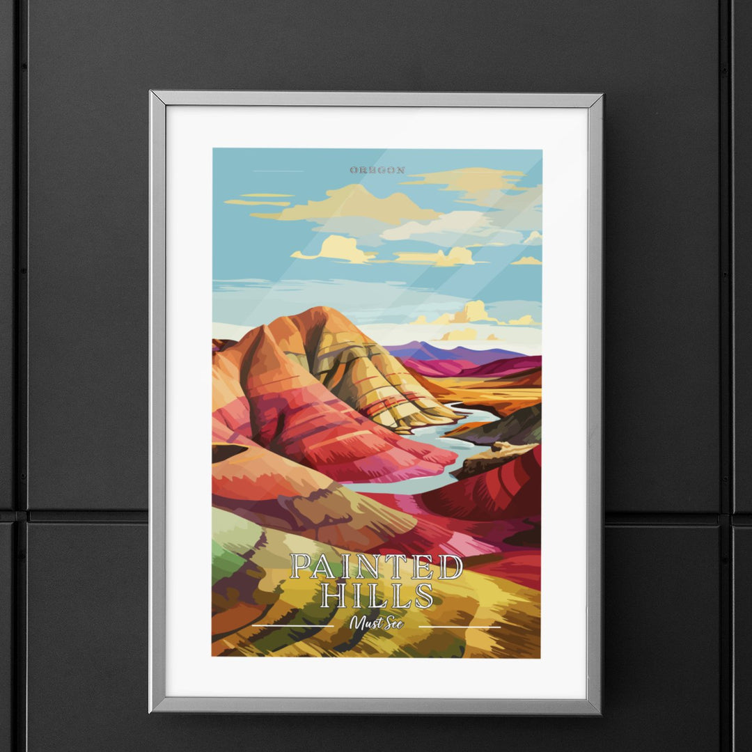 Painted Hills - Must See Commemorative Poster: A Pop Art Tribute - My Nature Book Adventures