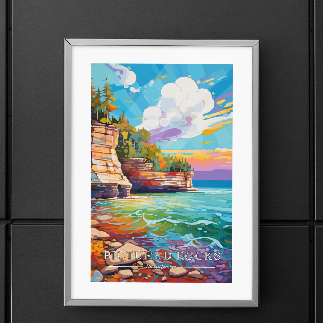 Pictured Rocks National Lakeshore - Must See Commemorative Poster: A Pop Art Tribute - My Nature Book Adventures