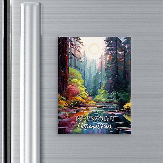 Redwood National Park Magnet - Pop Art-Inspired Classic Keepsake Collection - My Nature Book Adventures