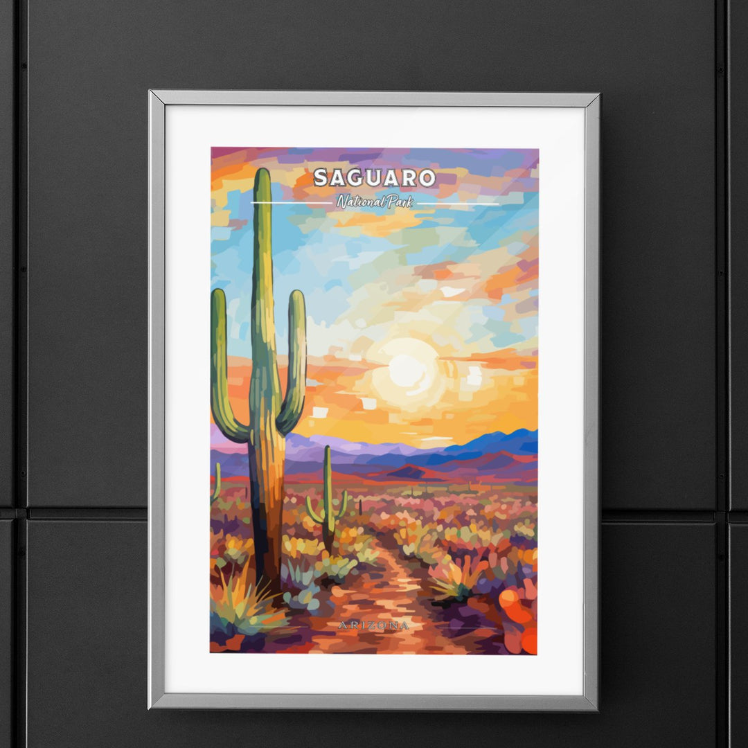 Saguaro National Park Commemorative Poster: A Pop Art Tribute - My Nature Book Adventures