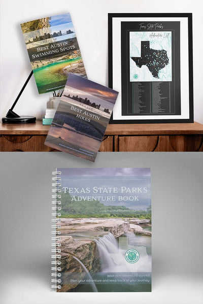 Texas Book + Best Swimming + Best Hiking + Adventure List Poster Combo - My Nature Book Adventures