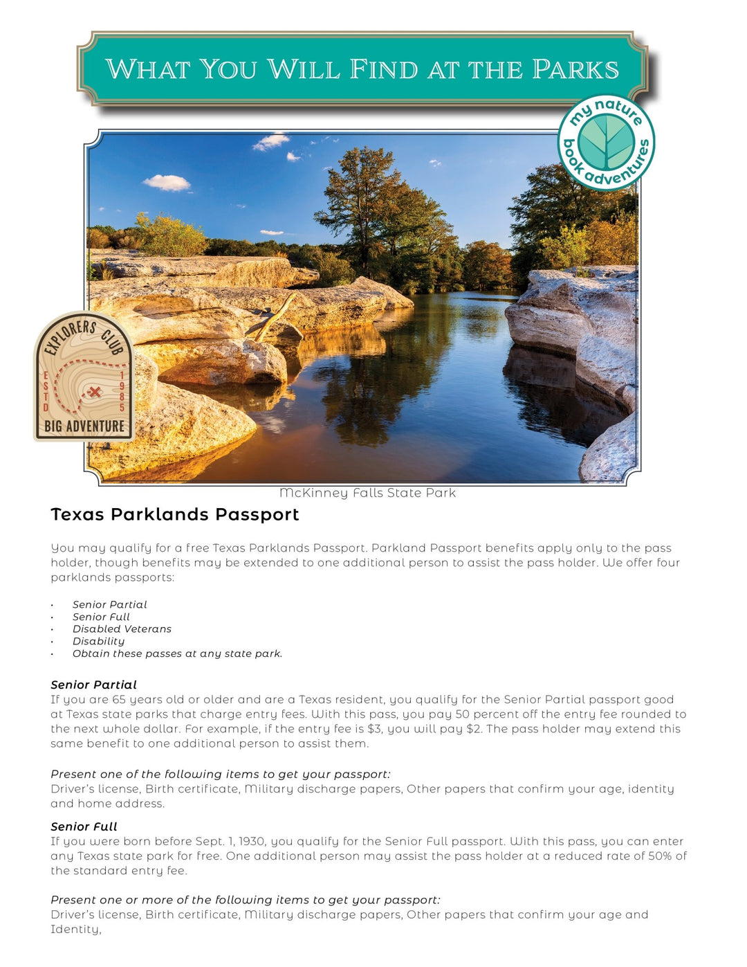 Texas State Parks - DIGITAL DOWNLOAD - Adventure Planning Journal