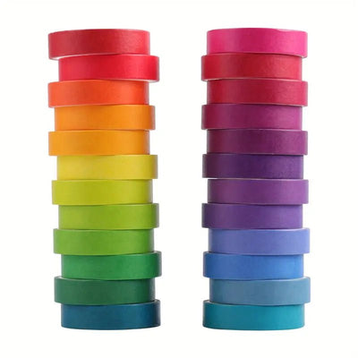 The Ultimate 24 Roll Washi Tape Solid Color Collection - My Nature Book Adventures