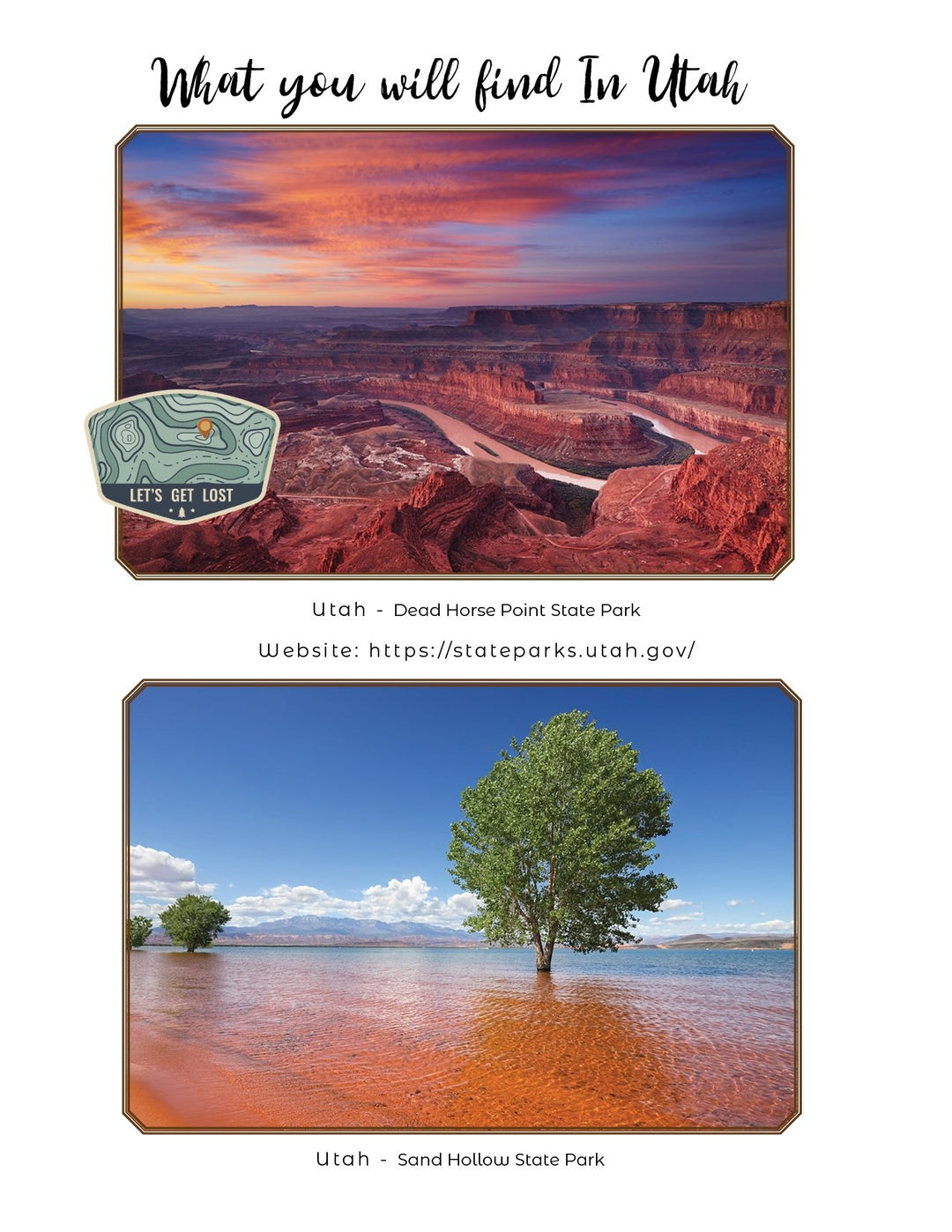 Utah State Parks - Adventure Planning Journal - My Nature Book Adventures