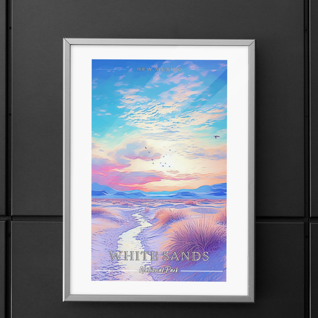 White Sands National Park Commemorative Poster: A Pop Art Tribute - My Nature Book Adventures