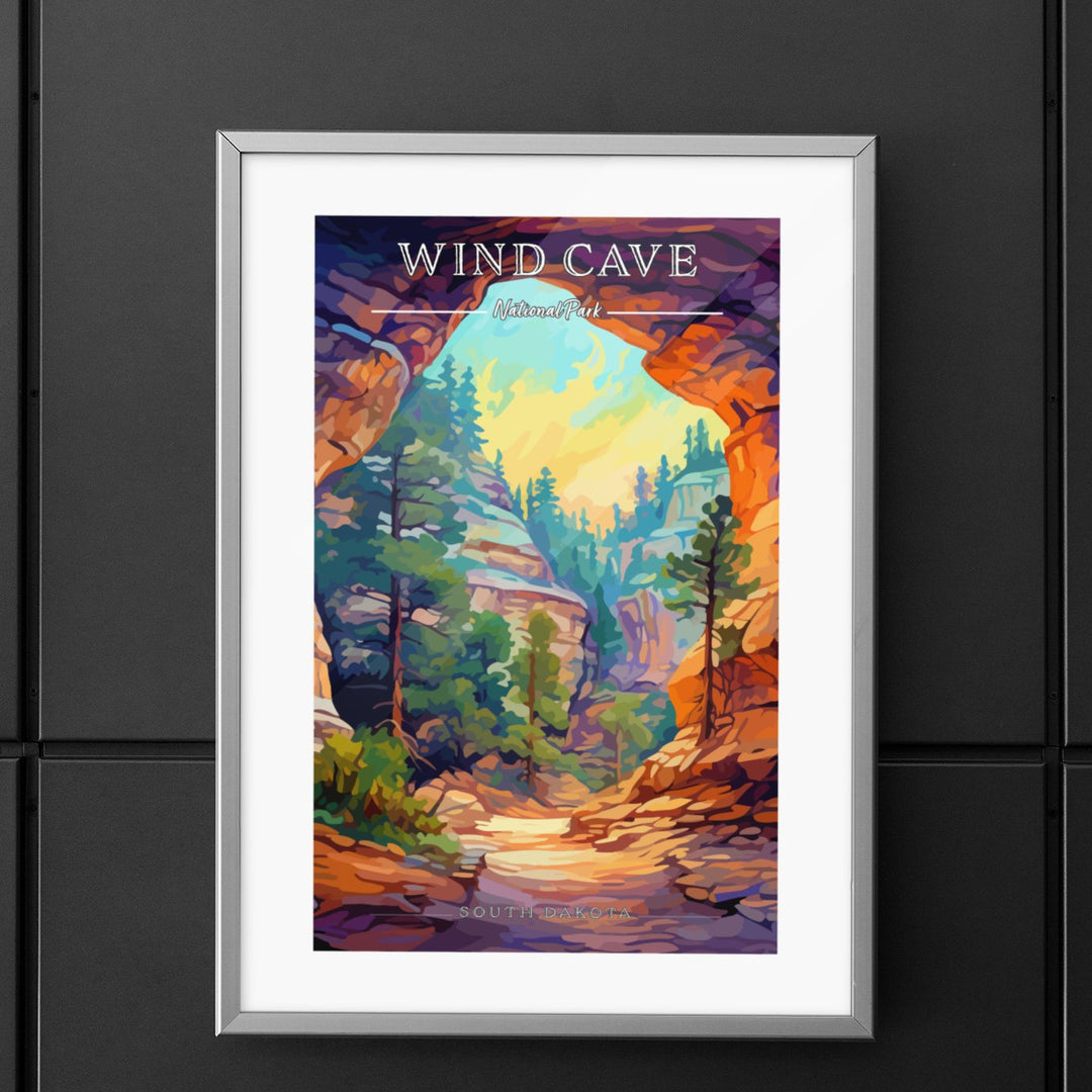 Wind Cave National Park Commemorative Poster: A Pop Art Tribute - My Nature Book Adventures