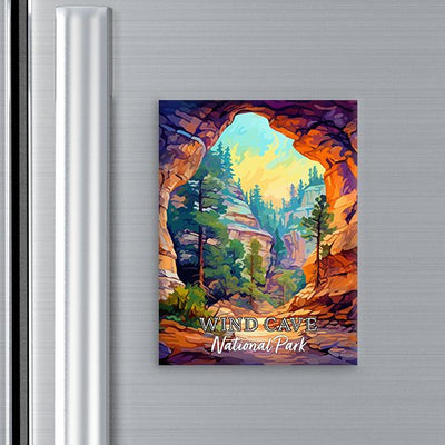 Wind Cave National Park Magnet - Pop Art-Inspired Classic Keepsake Collection - My Nature Book Adventures