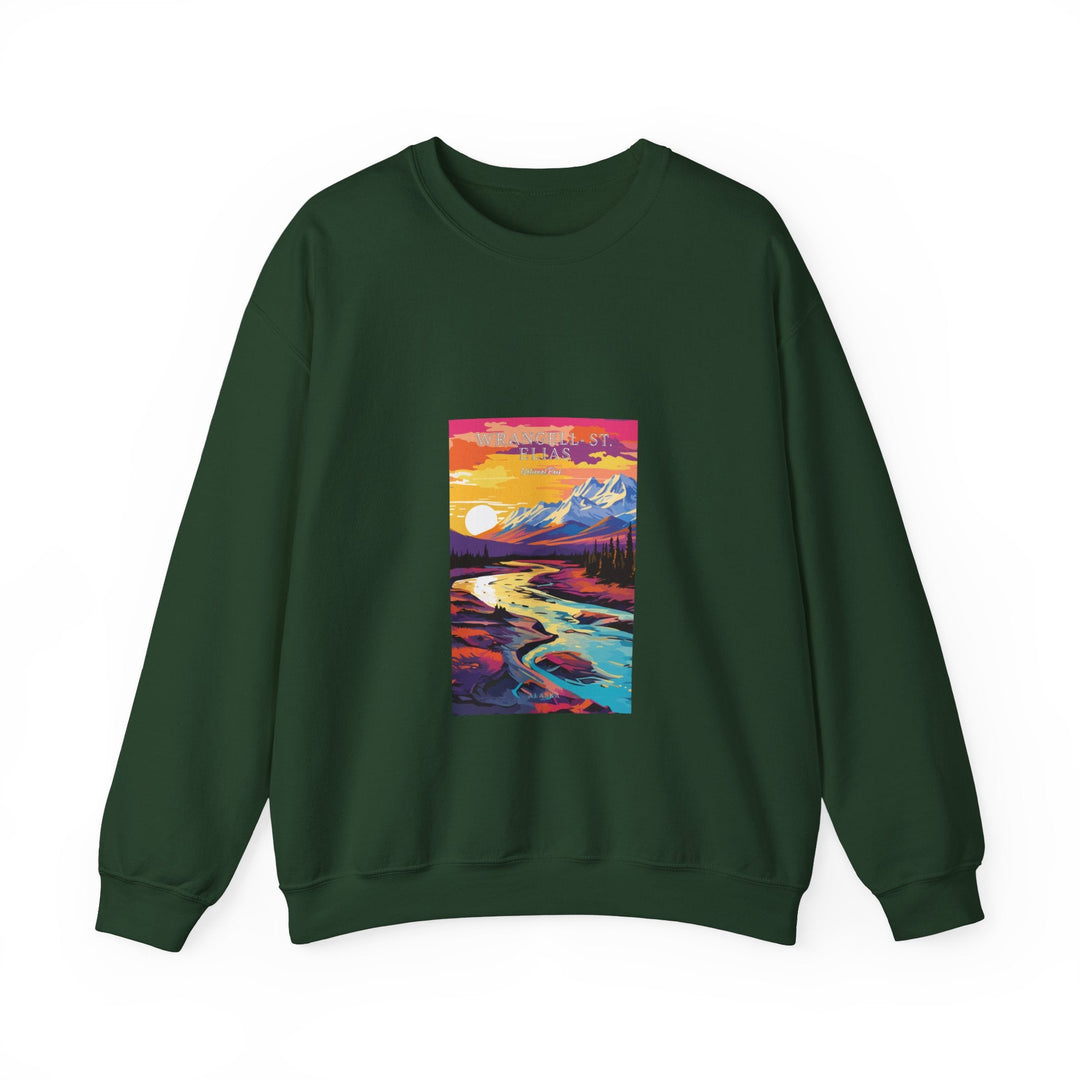 Wrangell - St. Elias National Park - Pop Art Inspired Crewneck Sweatshirt - My Nature Book Adventures