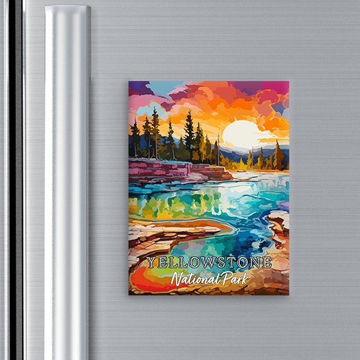 Yellowstone National Park Magnet - Pop Art-Inspired Classic Keepsake Collection - My Nature Book Adventures