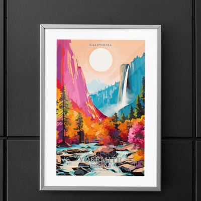 Yosemite National Park - Bridal Veil Falls - Commemorative Poster: A Pop Art Tribute - My Nature Book Adventures